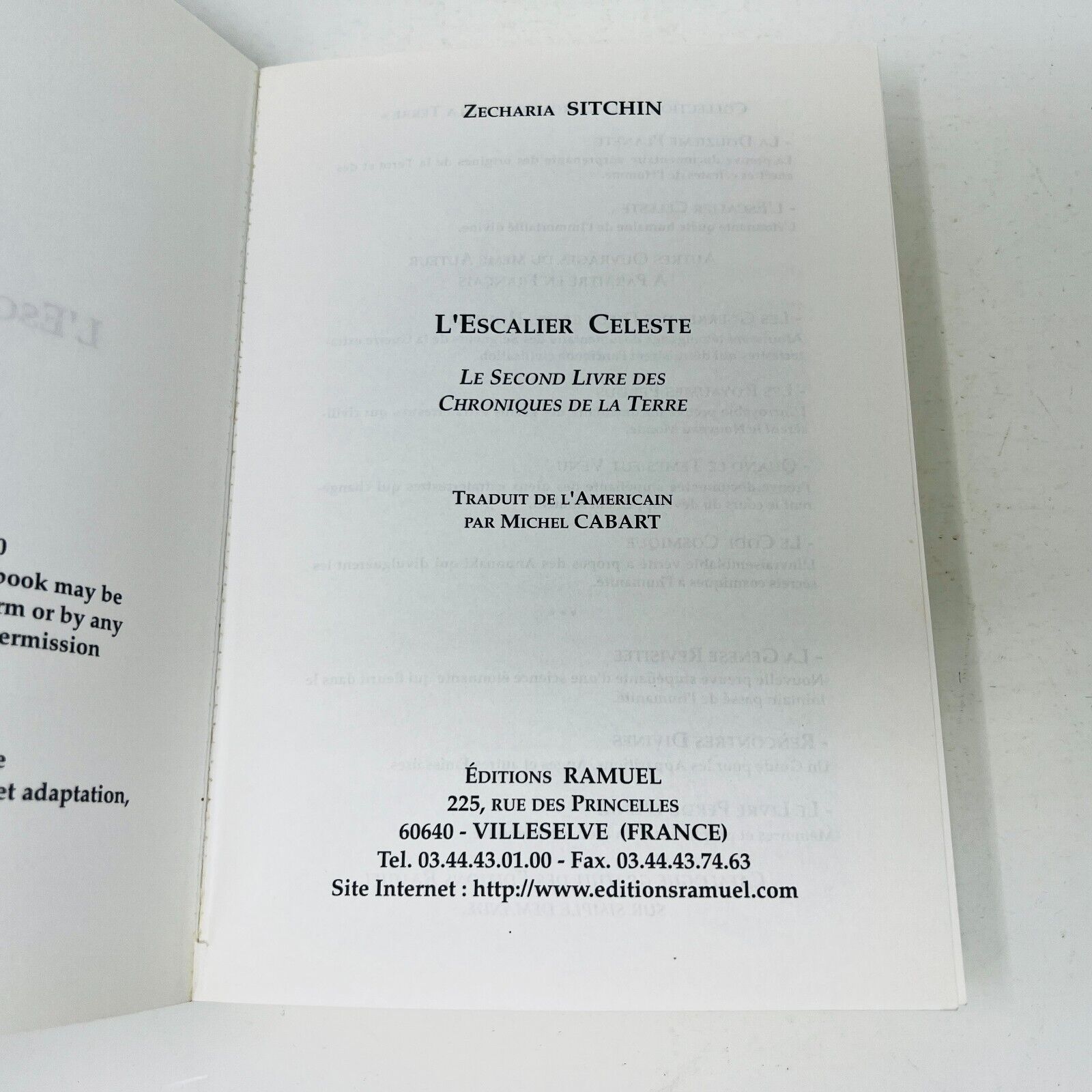 2004 L'Escalier Céleste le Second Livre des Chroniques de la Terre Mysticisme PB
