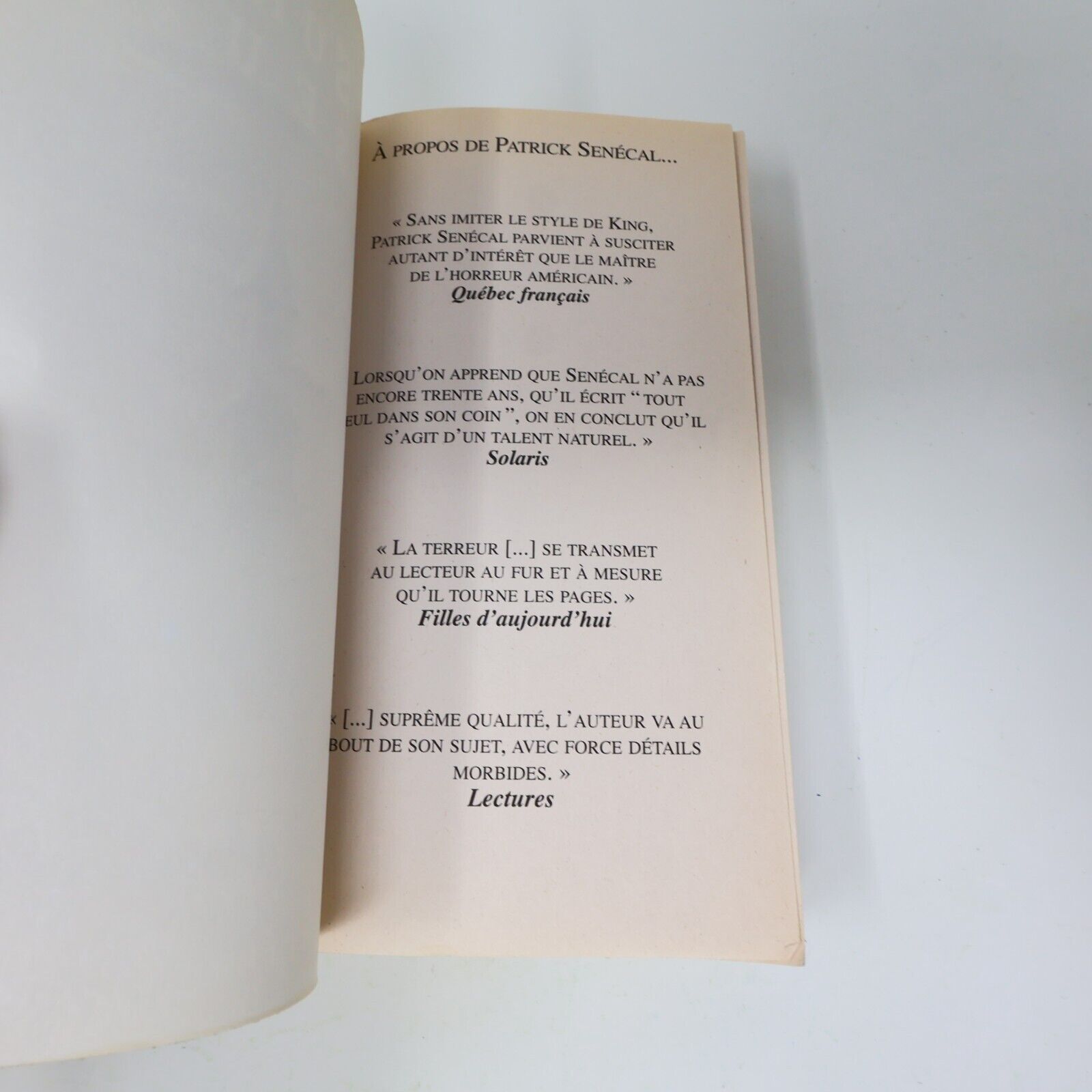 Patrick Senécal Thriller Horreur Lot 11 Livres Aliss Le Vide Oniria Français PB