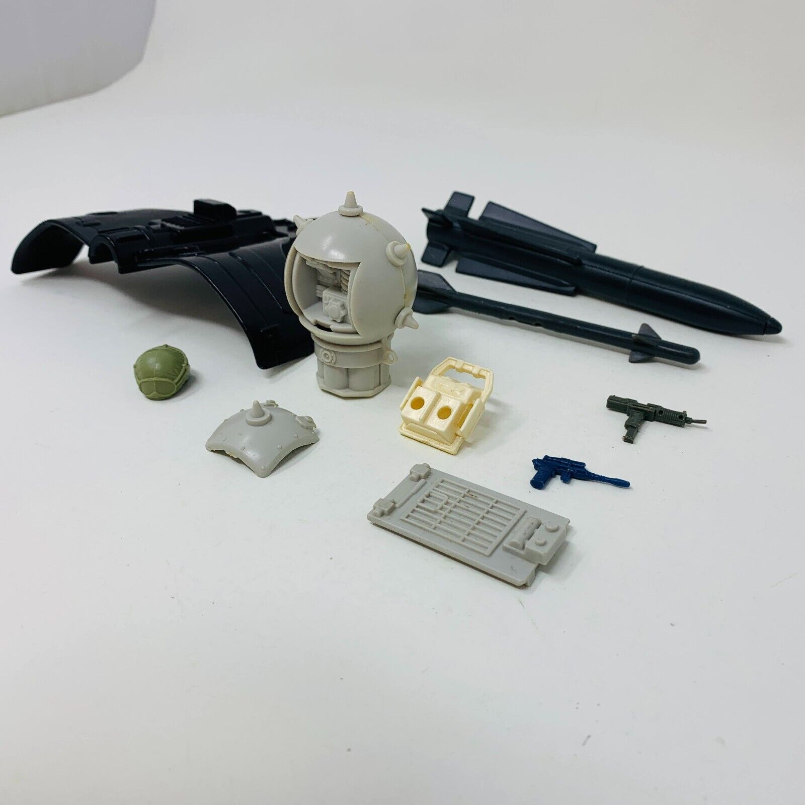 1980s GI Joe Mixed Parts Lot Uzi Air Mine Airborne Helmet Gun Backpack Missiles