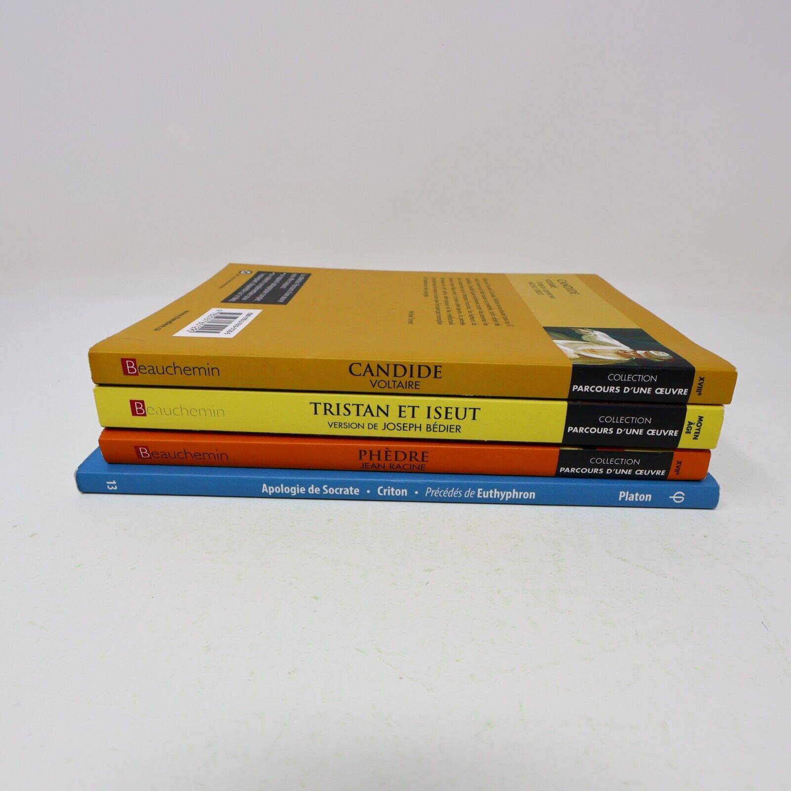 Tristan et Iseut/Candide/Apologie de Socrate/Phèdre Lot Racine/Voltaire/Platon