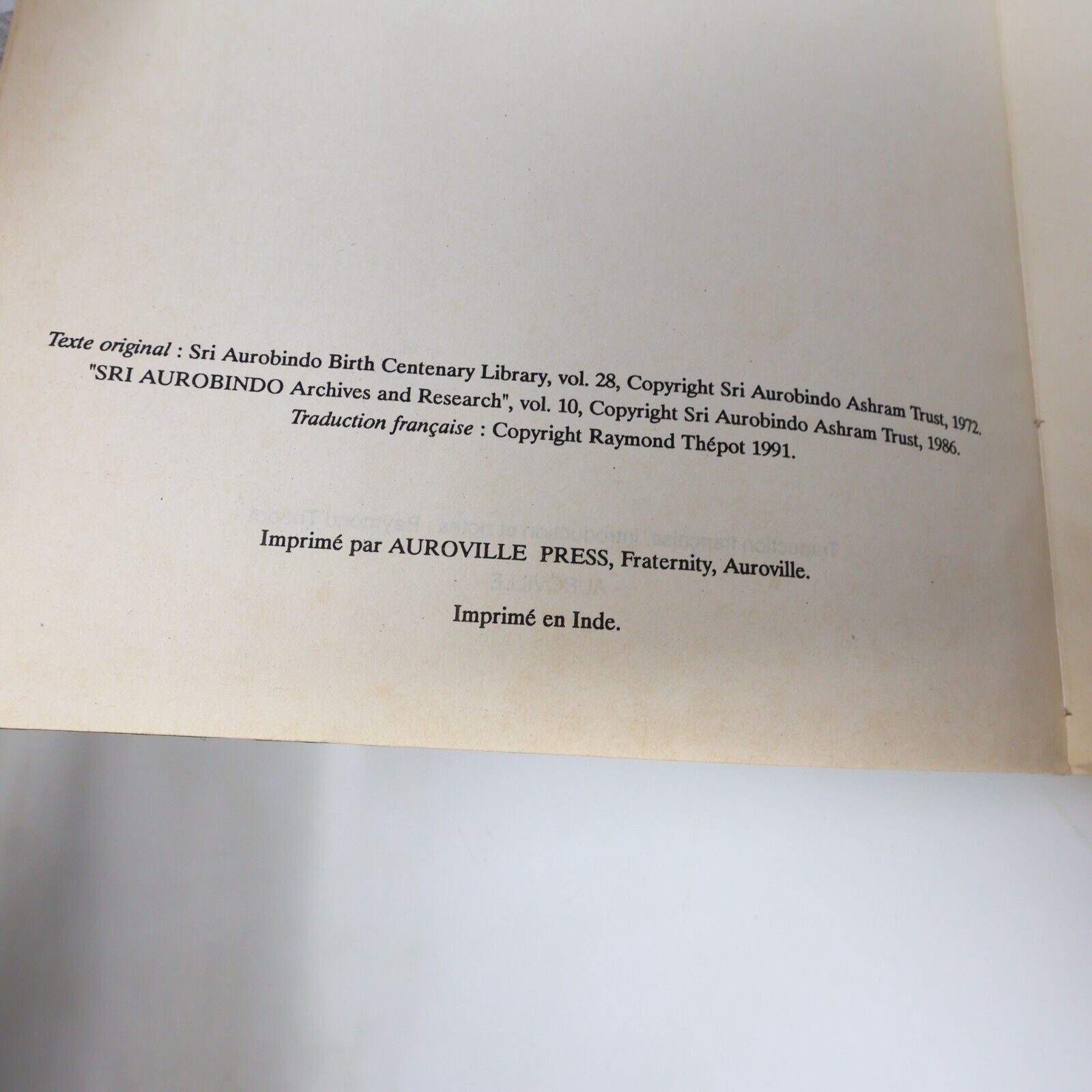 Lot 4 Livres Sri Aurobindo Savitri Poèmes Conscience Renaissance Karma Français