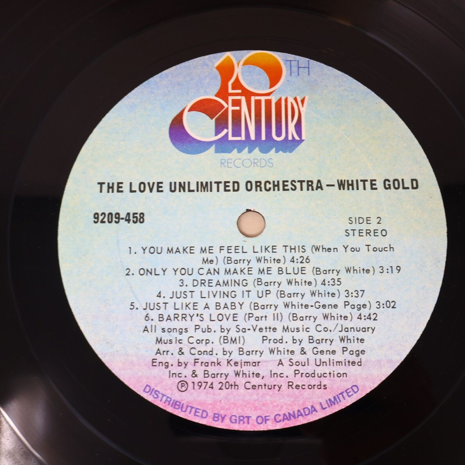 The Love Unlimited Orchestra White Gold LP Record 1974 9209-458 Barry White