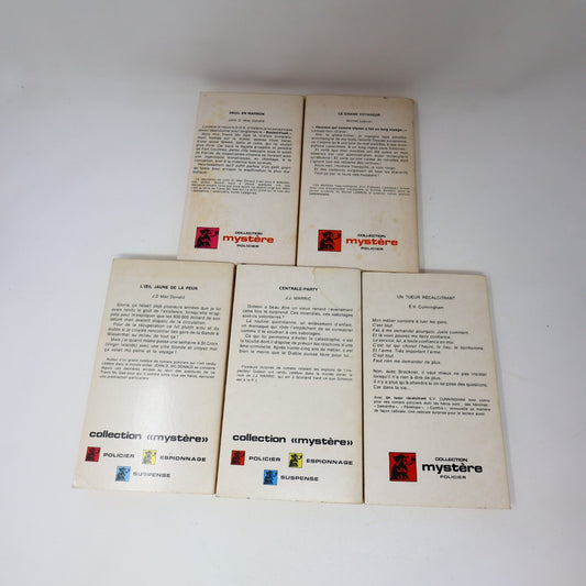 Collection Mystère Policier Lot 5 Livres Lebrun/Donald/Marric Deuil en Marron PB