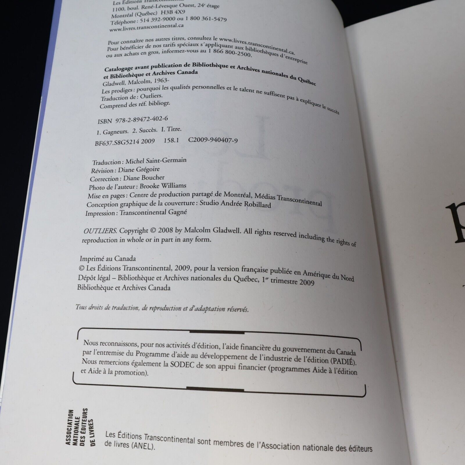 Lot 2 Livres Les Prodiges & Le Point de Bascule de Malcolm Gladwell Affaires