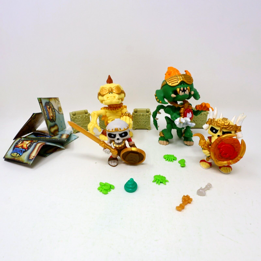Lot of 4 Treasure X Kings Gold Figures Infernog Gold Nuckles Ivory Slicer Moose