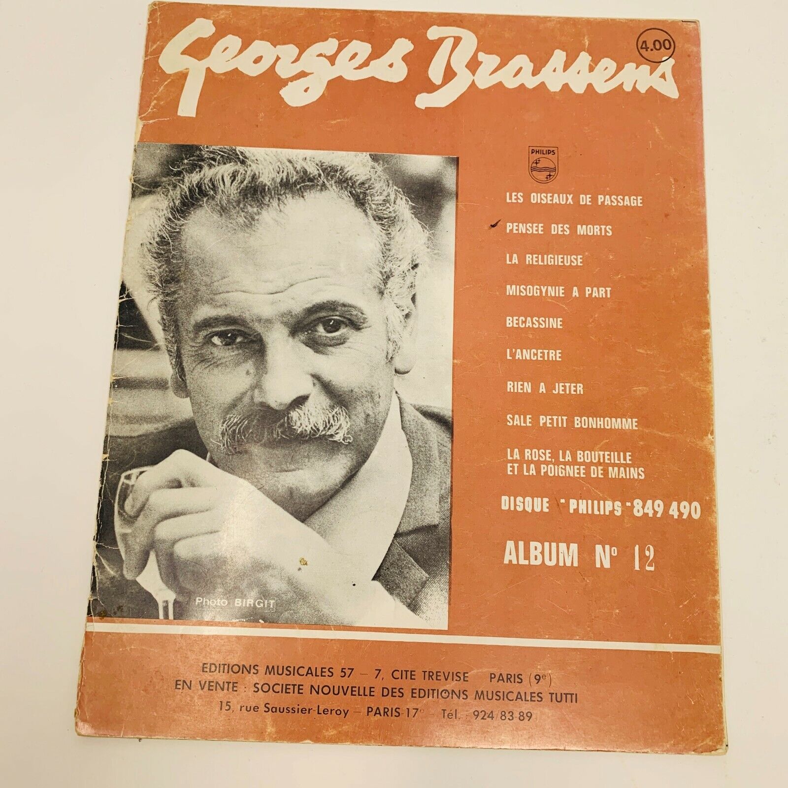 1970s Georges Brassens Album 12 & 14 Éditions Musicales Partitions Songbook Lot