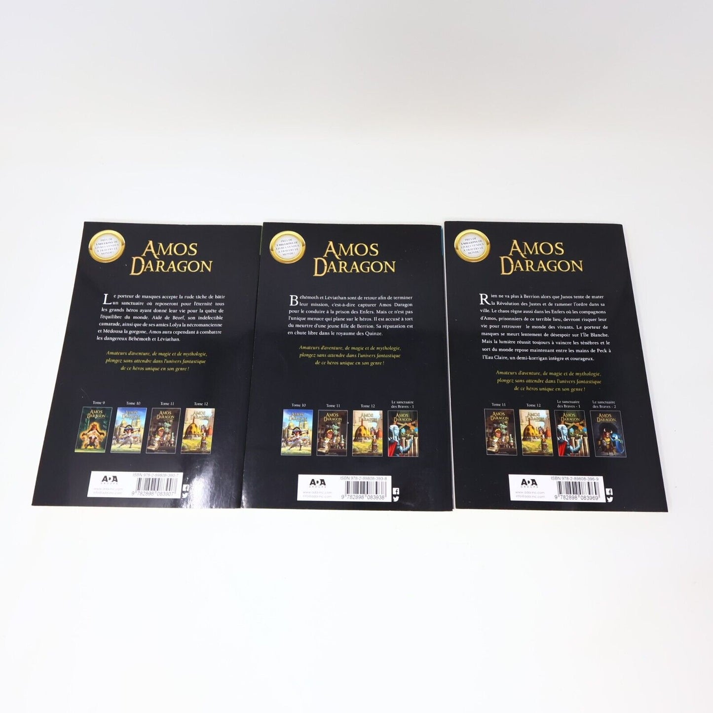 Lot 3 Livres Le Sanctuaire des Braves #1-3 Amos Daragon Bryan Perro Ada French