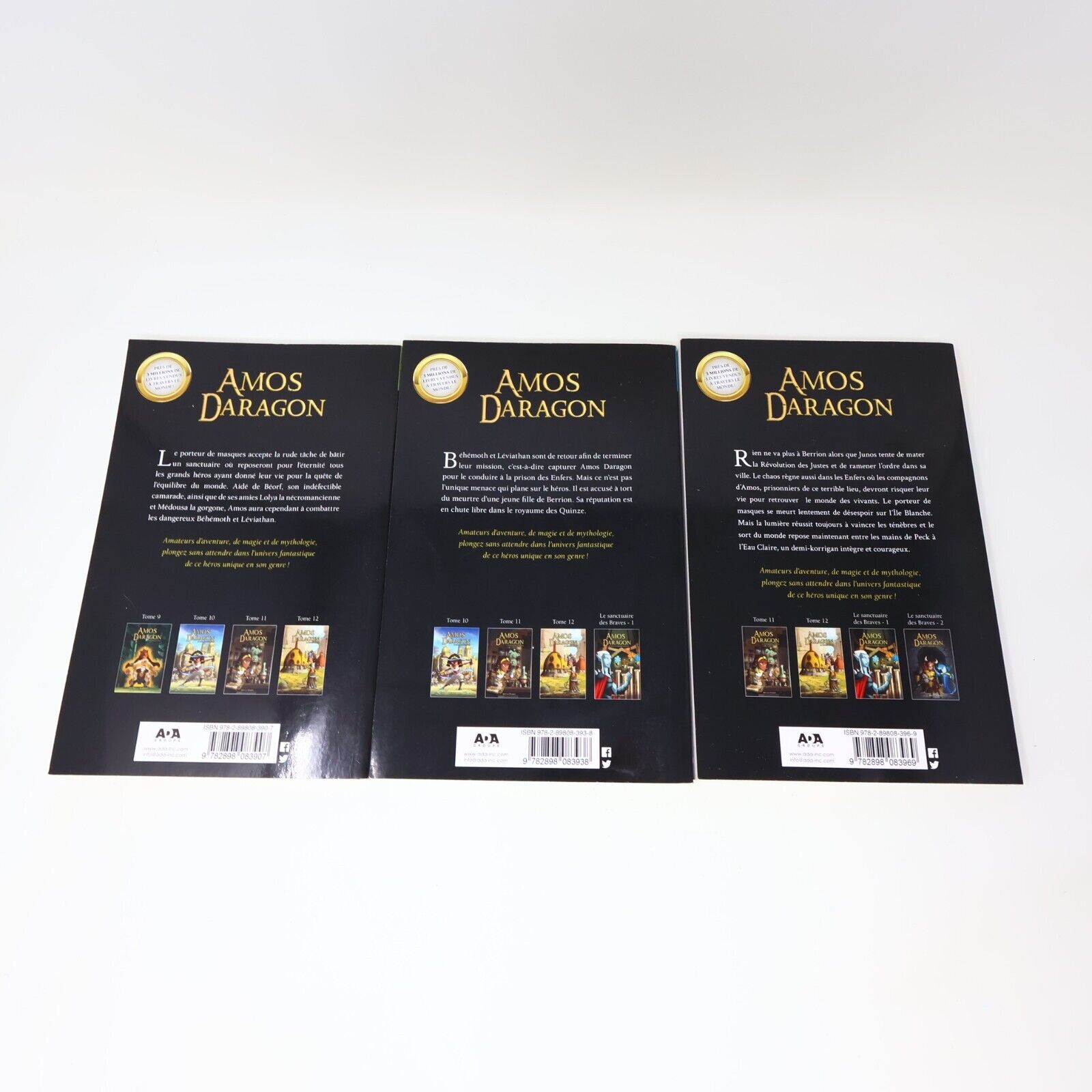 Lot 3 Livres Le Sanctuaire des Braves #1-3 Amos Daragon Bryan Perro Ada French