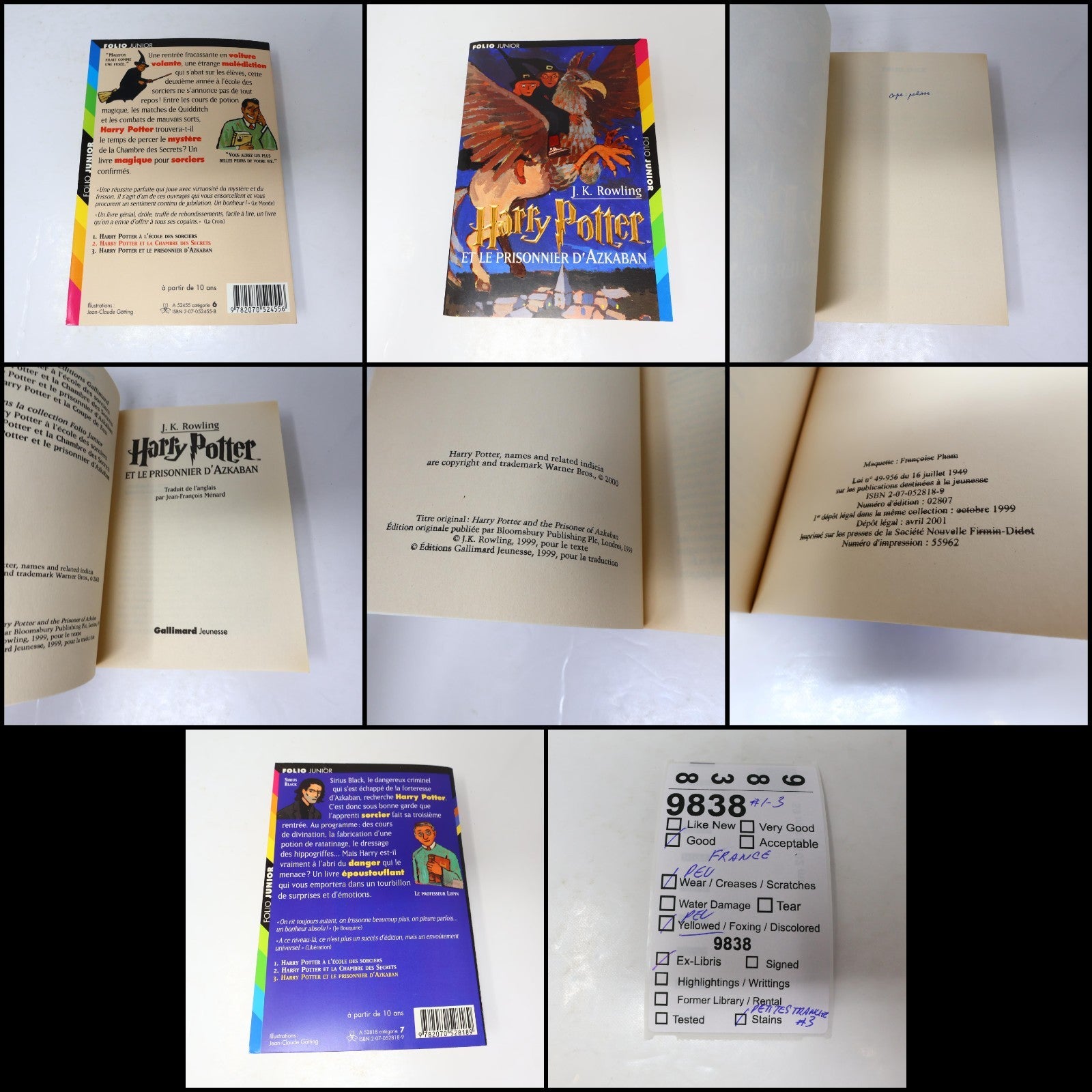 Harry Potter Coffret #1-3 École des Sorciers/Chambre des Secrets/Azkaban Rowling