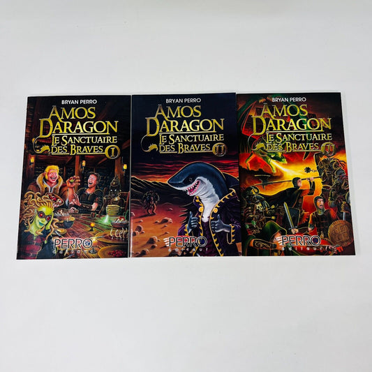 Lot Amos Daragon Le Sanctuaire des Braves #1-3 Série Complète Bryan Perro Livres
