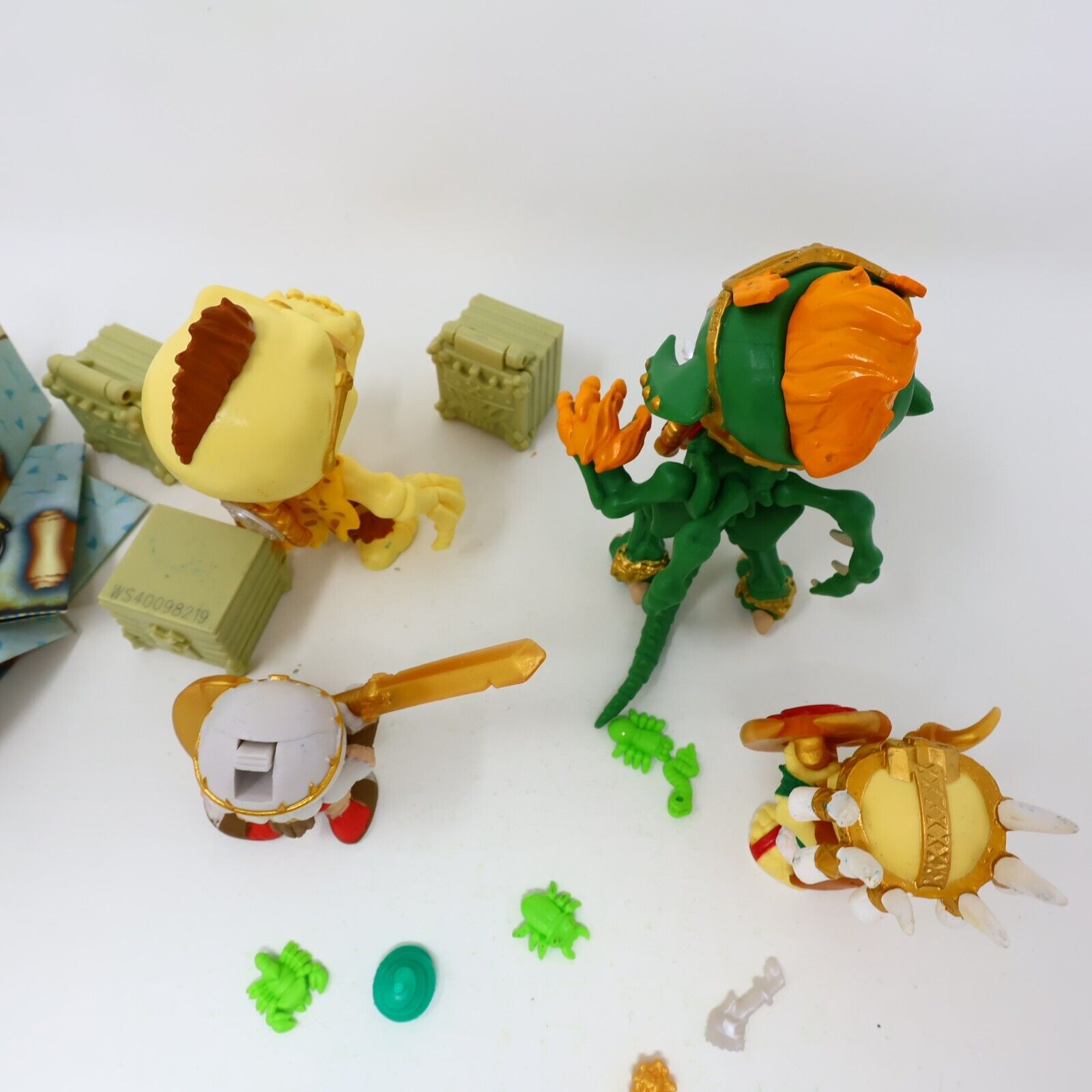 Lot of 4 Treasure X Kings Gold Figures Infernog Gold Nuckles Ivory Slicer Moose