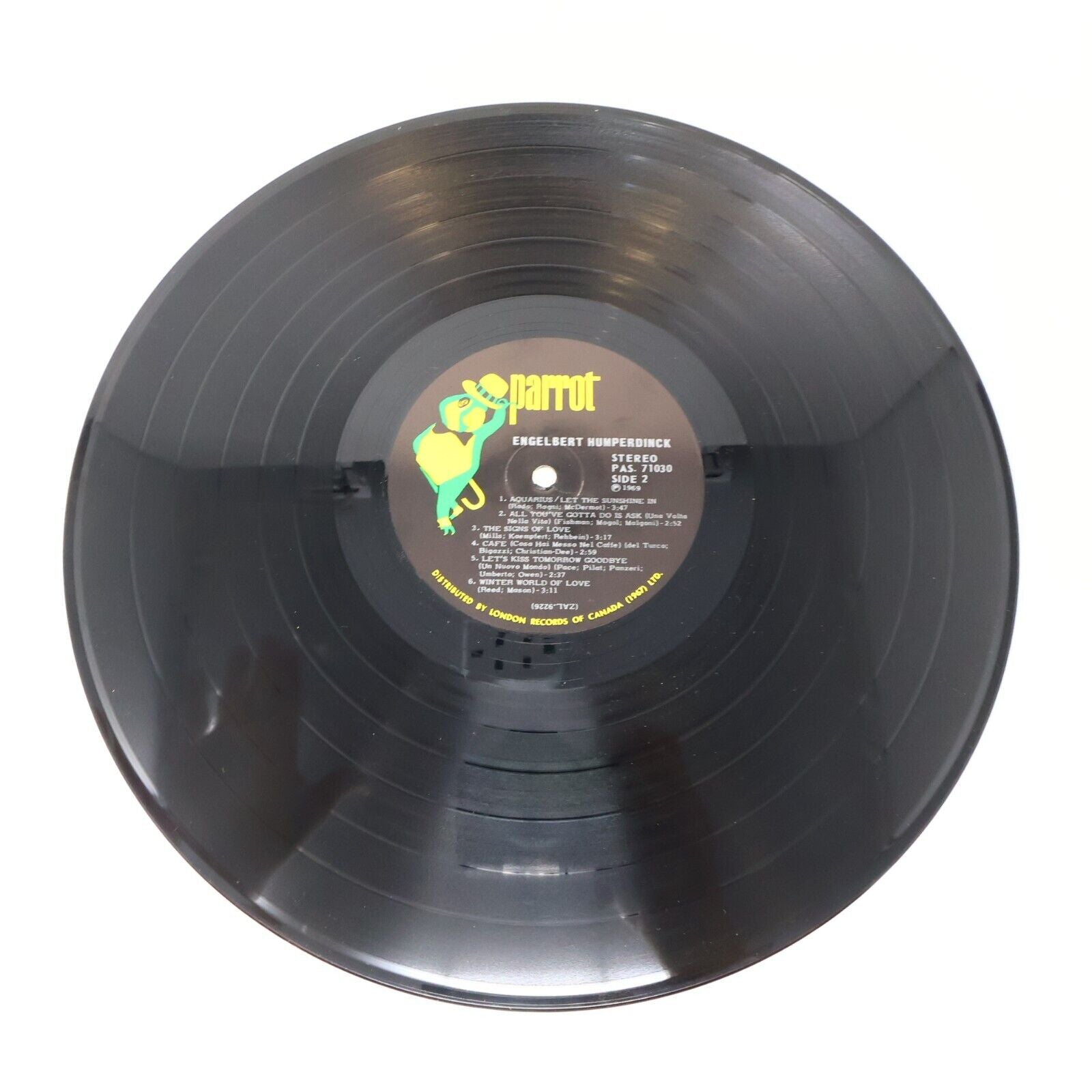 Engelbert Humperdinck Self Titled LP Record Vinyl Parrot PAS 71030 Canada 1969