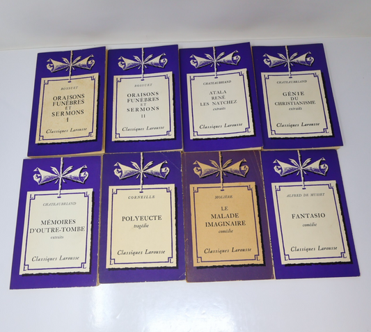 Classiques Larousse Lot 8 Livres Molière/Corneille/Bossuet/Musset/Chateaubriand