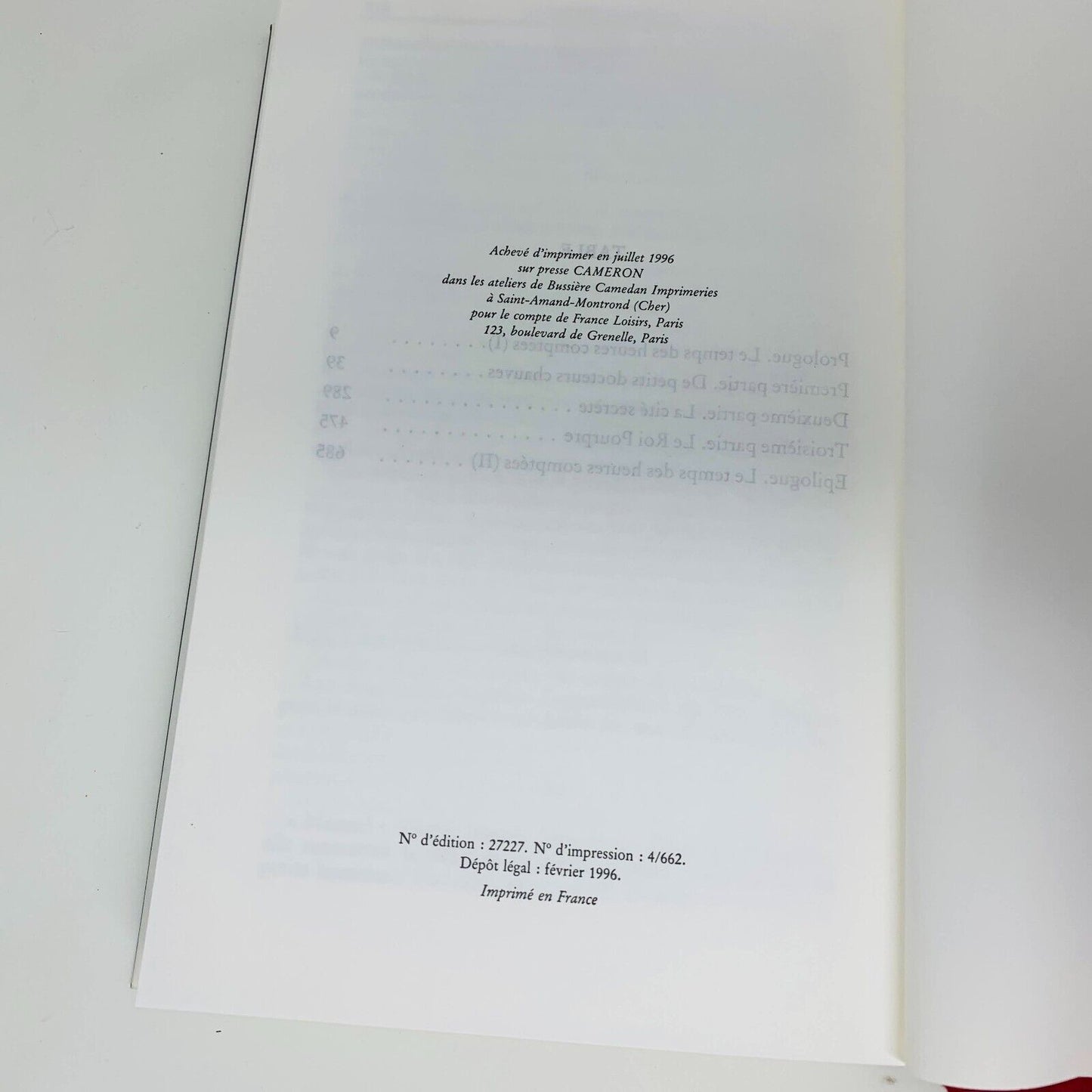 1996 Insomnie Stephen King France Loisirs Hardcover DJ Français French Insomnia