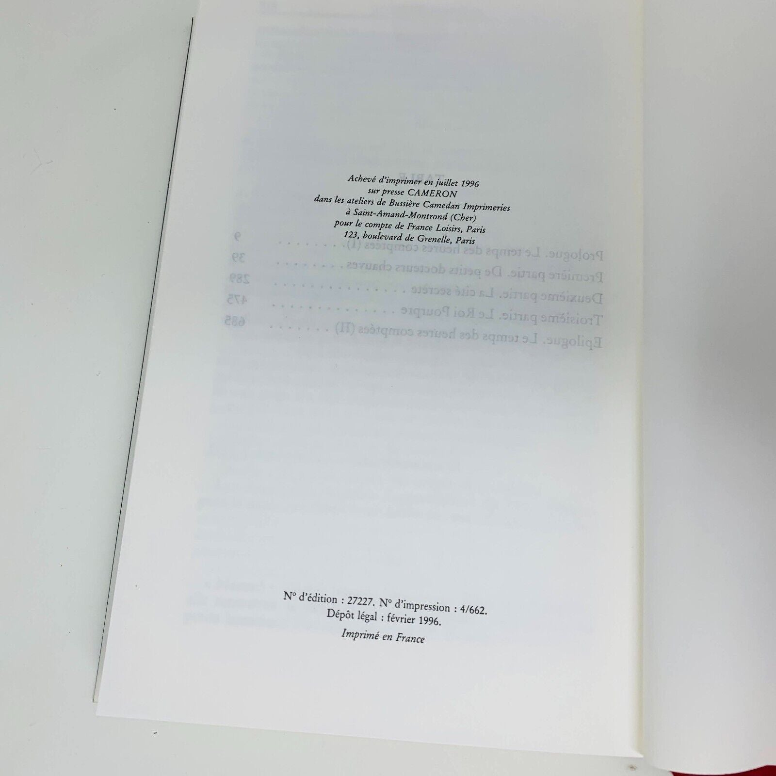 1996 Insomnie Stephen King France Loisirs Hardcover DJ Français French Insomnia