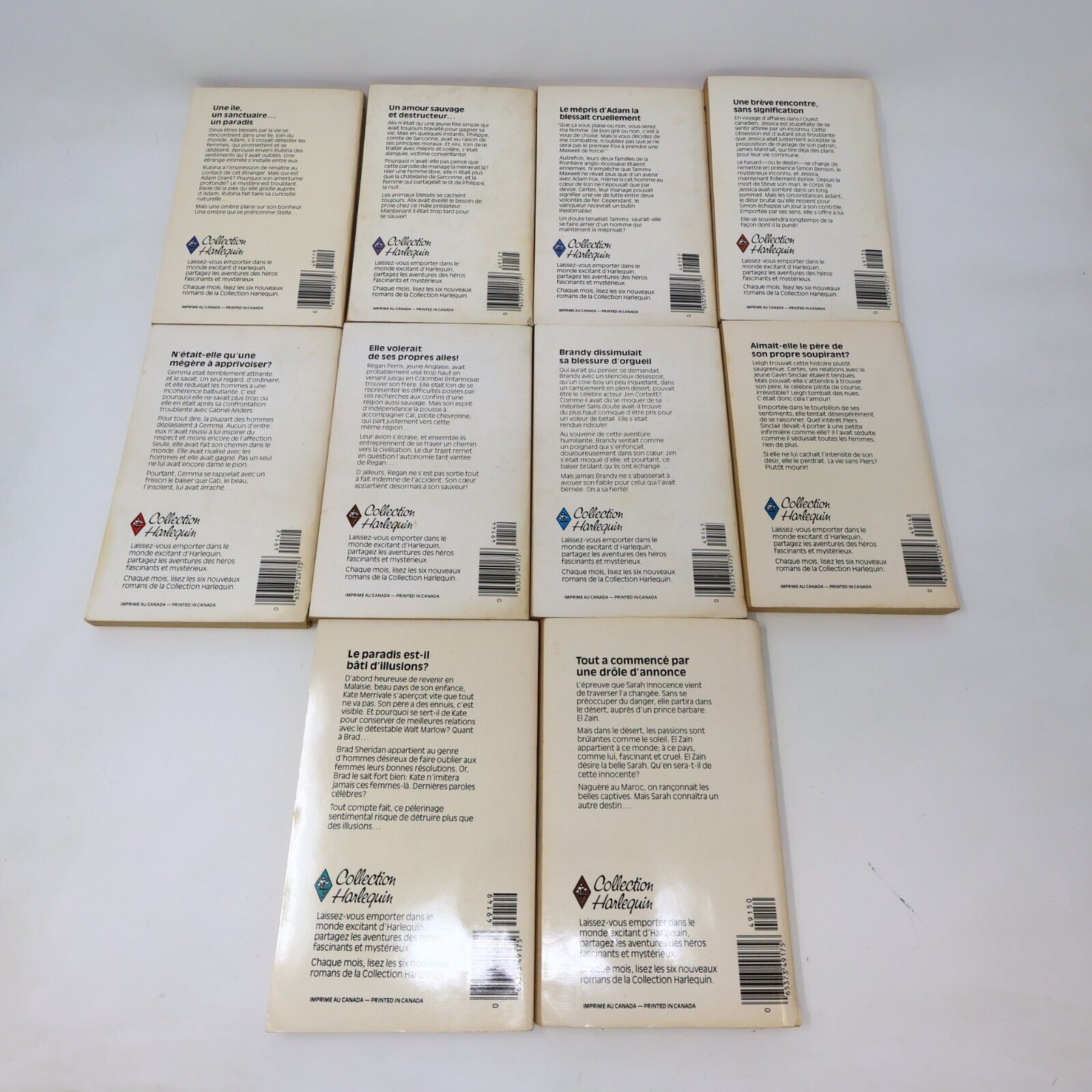 Lot 20 Livres Collection Harlequin Romance Amour Vintage Français French 80s PB