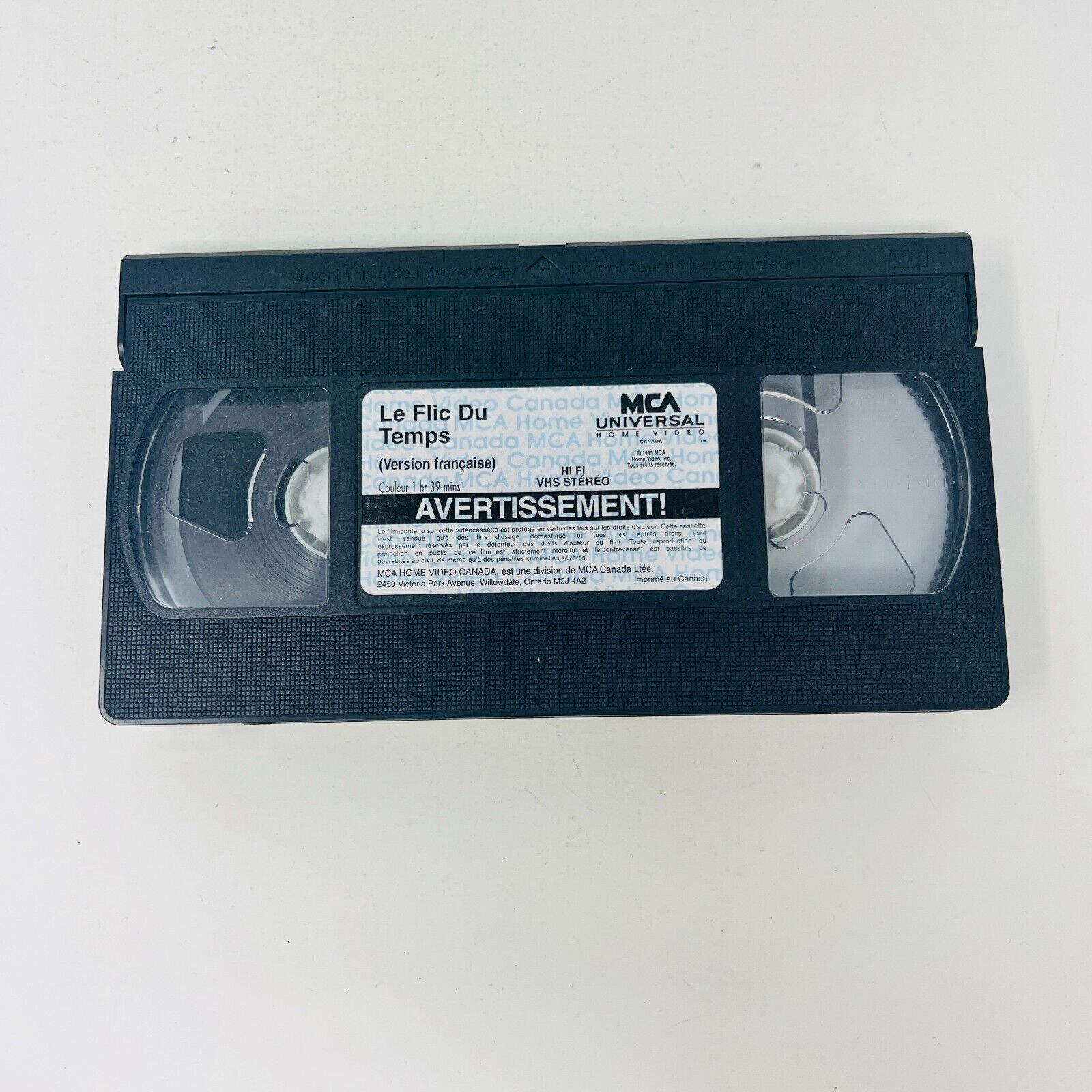 1995 Le Flic du Temps VHS NTSC Testé Van Damme Timecop en Français/French Action