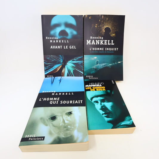 Henning Mankell Lot 4 Livres L'Homme Inquiet/Avant le Gel/Chiens de Riga French