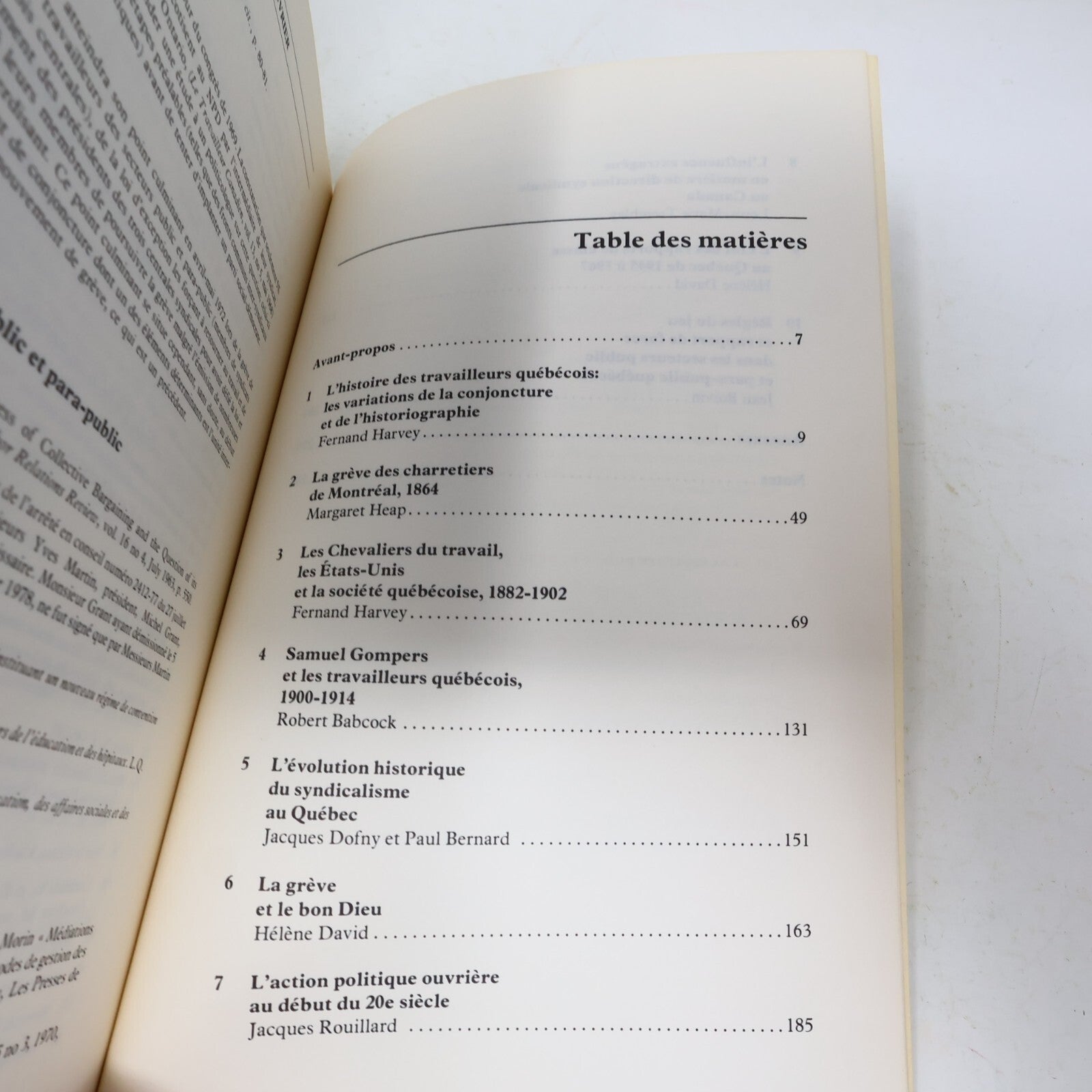 1980 Le Mouvement Ouvrier au Québec Fernand Harvey Boréal Syndicalisme Histoire