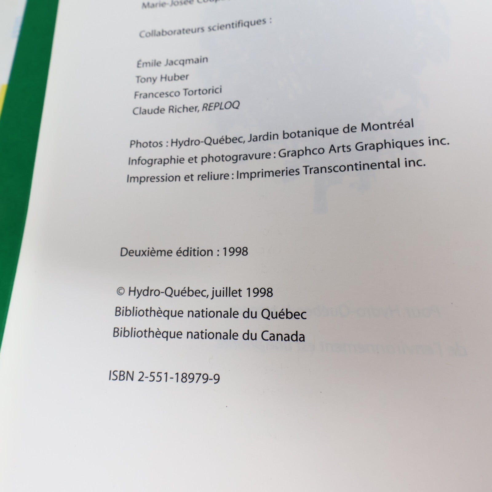1998 Répertoire des Arbres et Arbustes Ornementaux Hydro-Québec Jardinage 90s HC