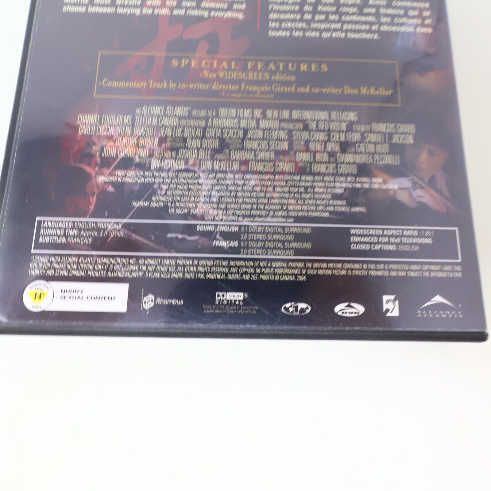 Le Violon Rouge / The Red Violin DVD Louis Girard Samuel L. Jackson NTSC Testé