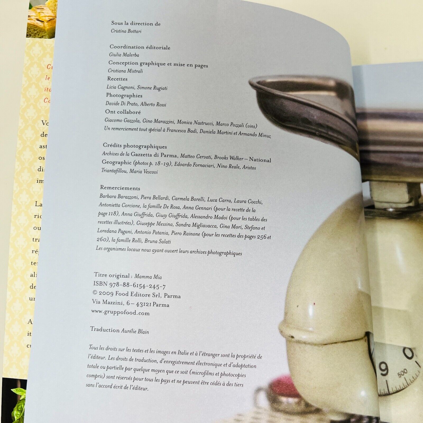 2011 Cuisinez avec Mamma Mia Livre de Recettes Italiennes Cuisine en Français
