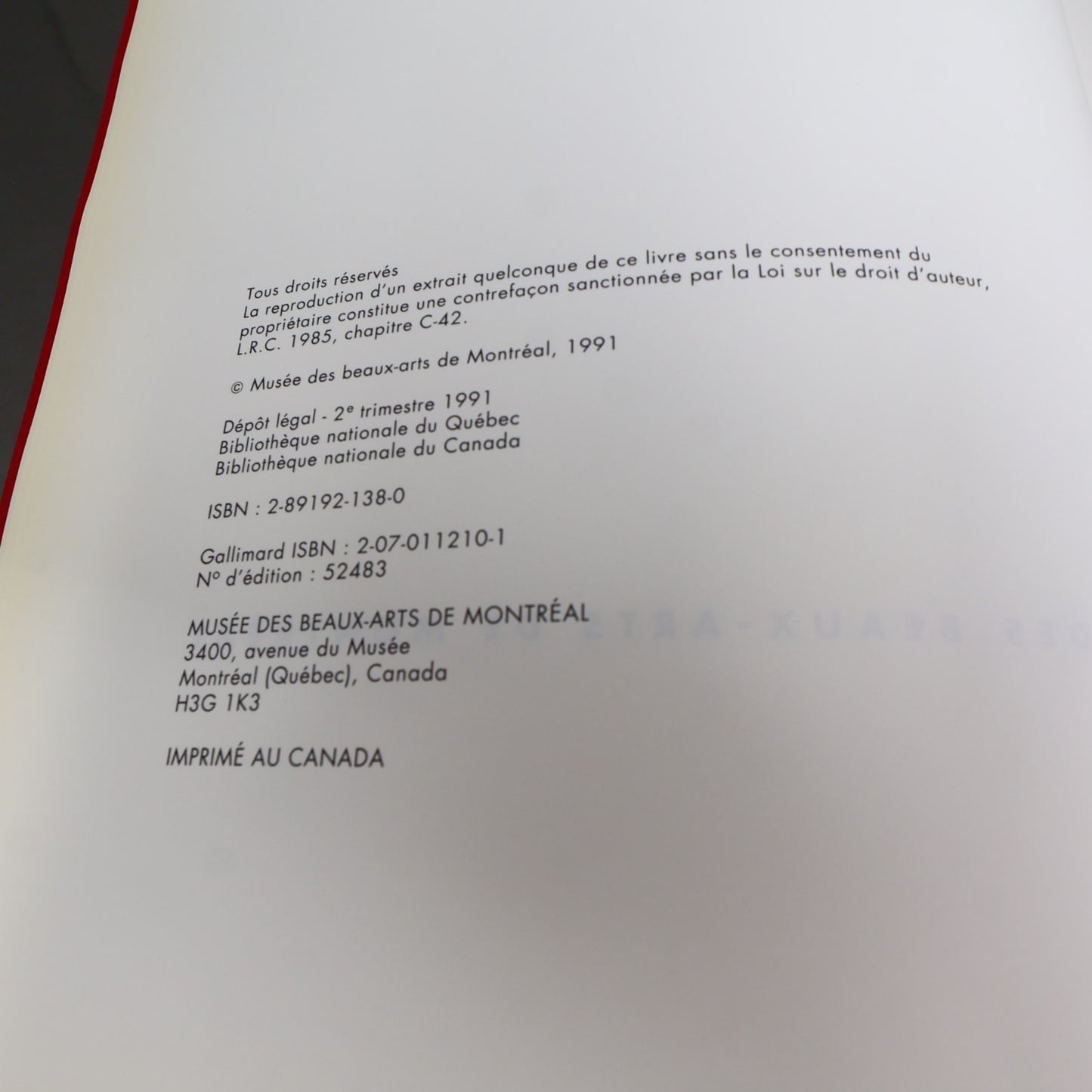 Les Années 20 L'âge des Métropoles MBAM Catalogue Exposition 1991 HC Français