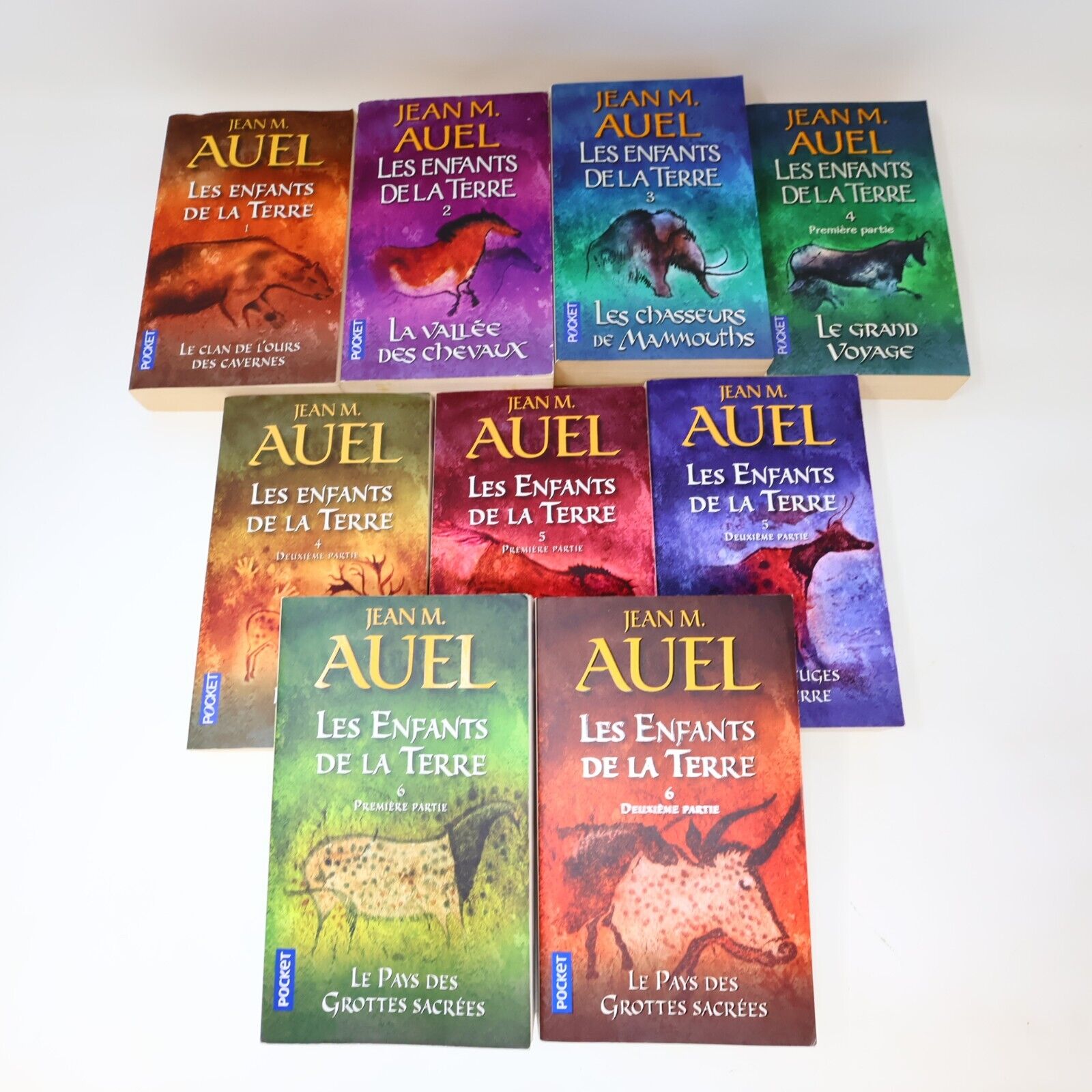 Lot 9 Livres Les Enfants de la Terre Jean M. Auel Pocket Préhistoire Français PB