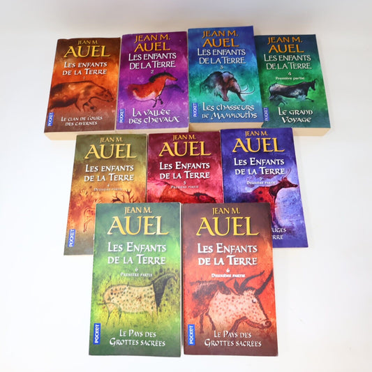Lot 9 Livres Les Enfants de la Terre Jean M. Auel Pocket Préhistoire Français PB