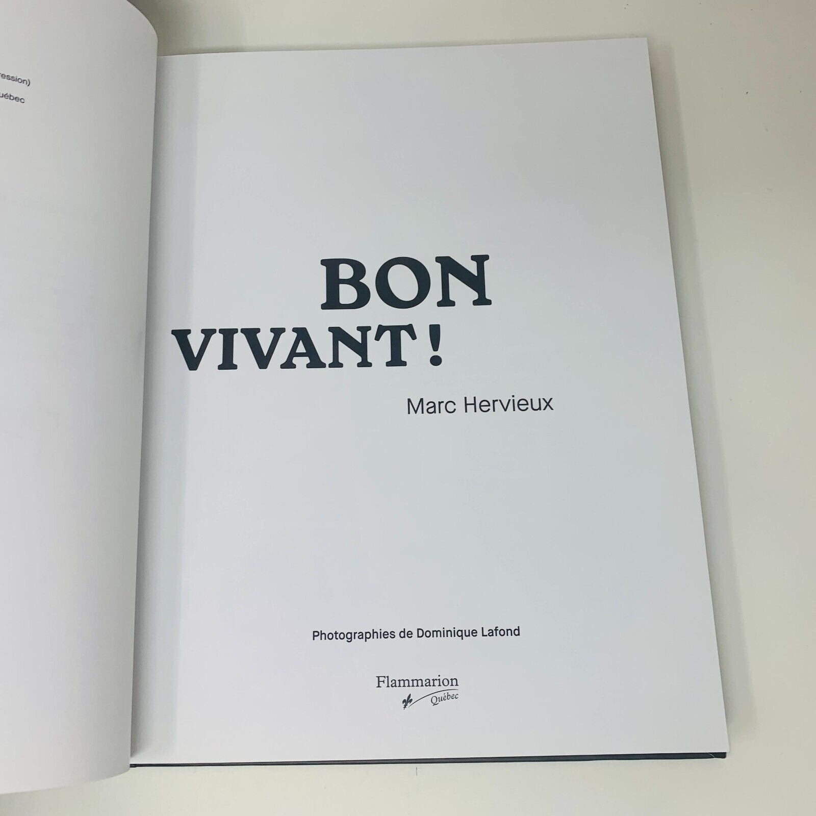 Bon Vivant! Opus 1-2 Lot Livres Biographie/Recettes de Marc Hervieux Flammarion