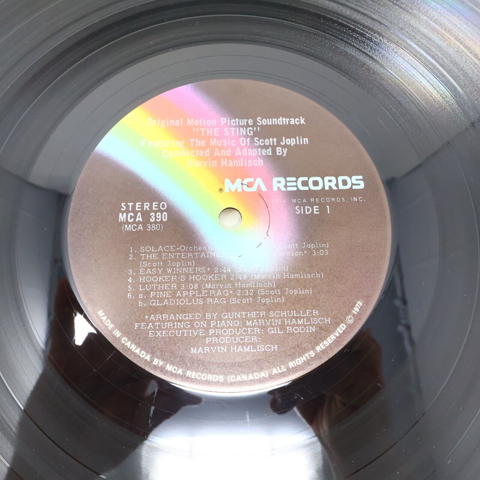 Marvin Hamlisch / Scott Joplin The Sting LP Record Movie Soundtrack 1974 MCA-390