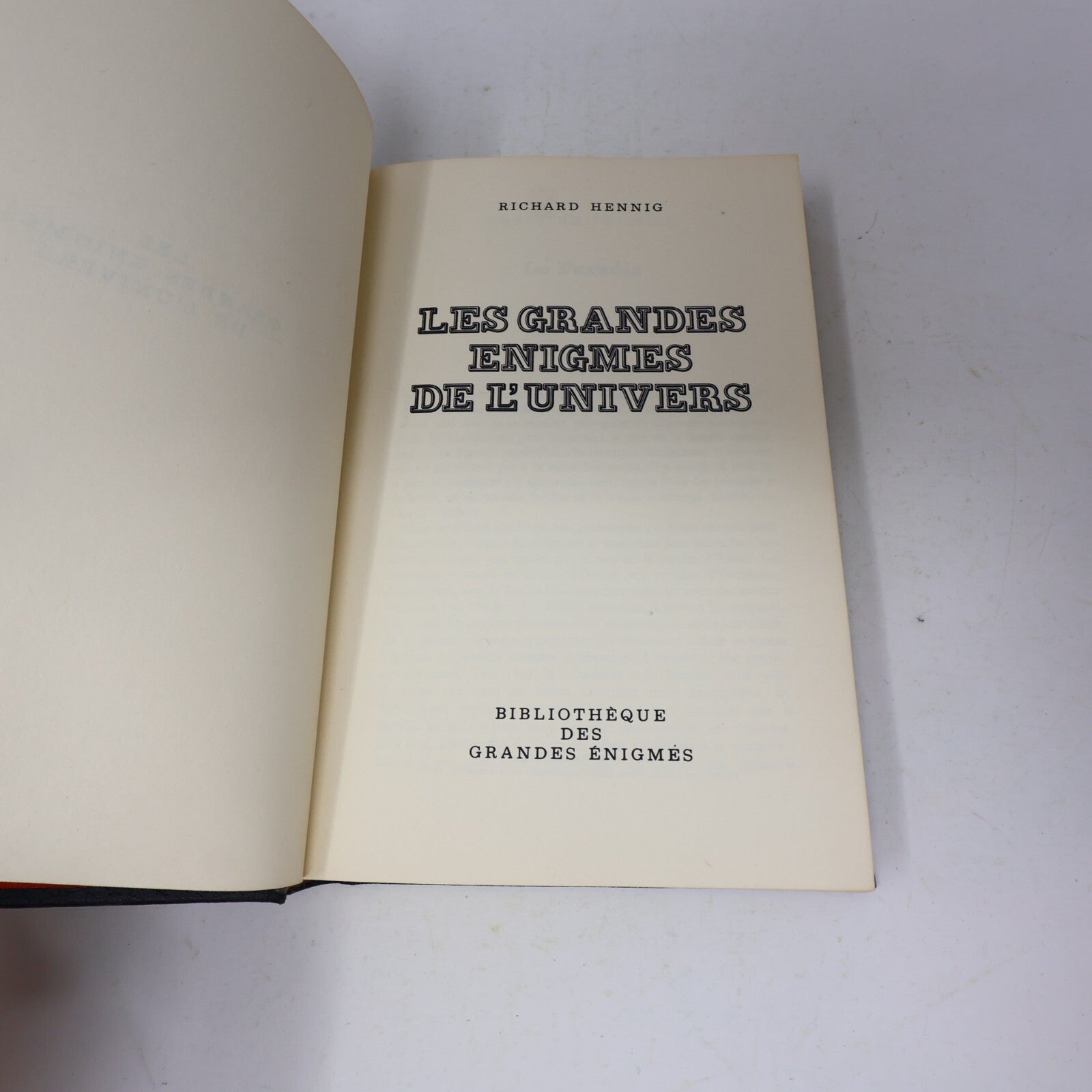 1975 Les Grandes Énigmes de l'Univers Richard Hennig Ésotérisme Tchou Français