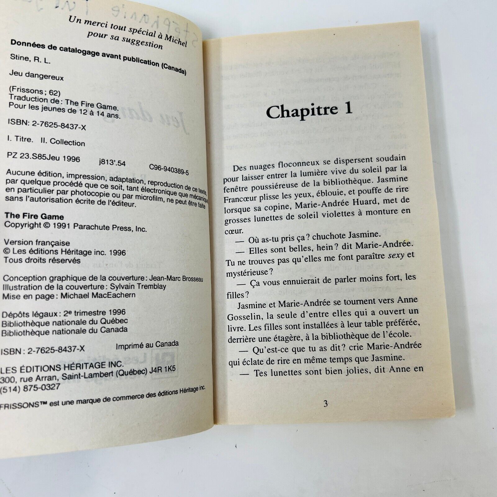 14x Frissons EH Lot Livres Quel Rendez-Vous!/Un Jeu Dangereux/La Rouquine Stine