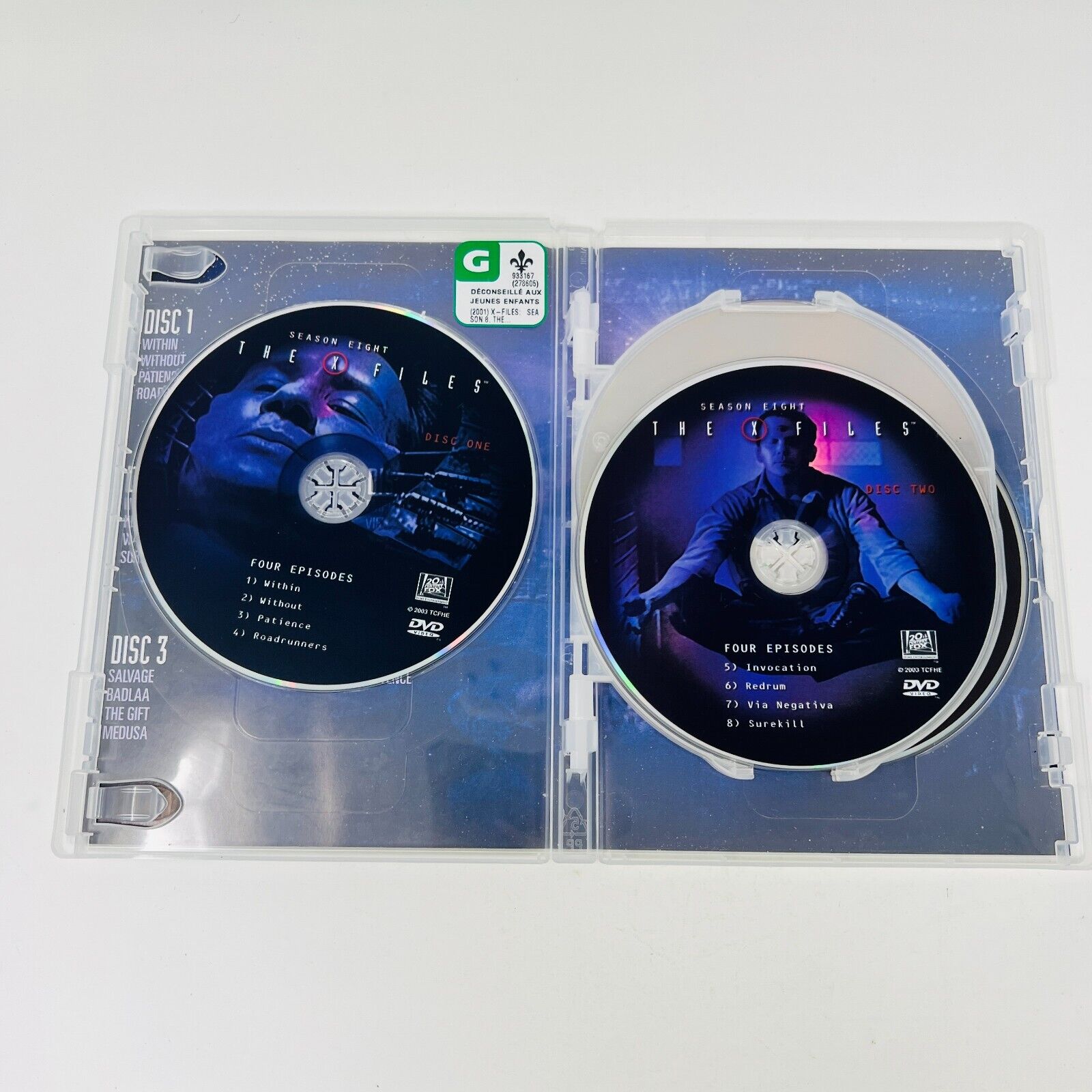 2009 The X-Files The Complete Season 8 DVD Tested 6-Discs NTSC English/Français