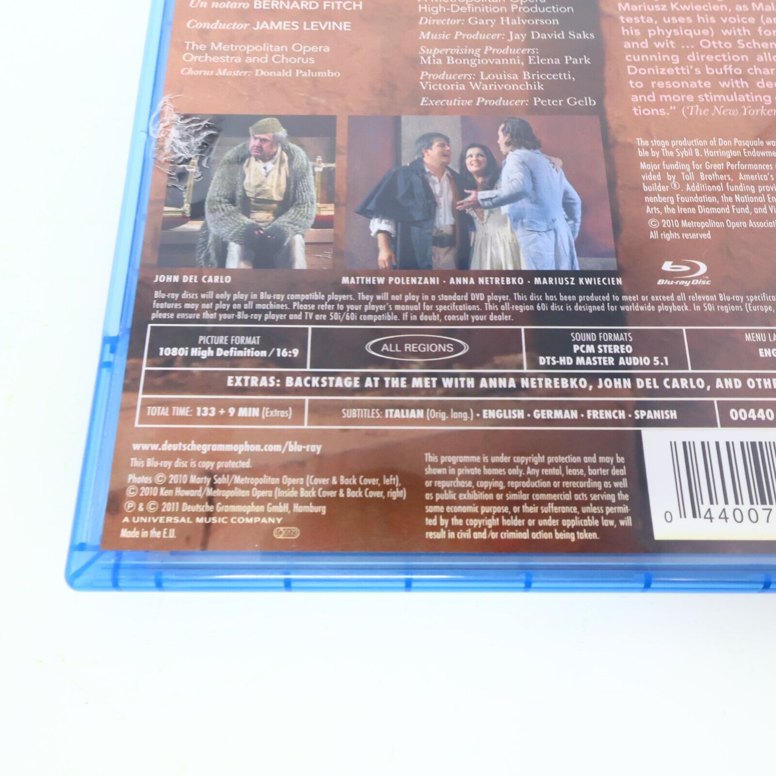 Donizetti Don Pasquale Metropolitan Opera Blu-Ray 2011 James Levine A. Netrebko