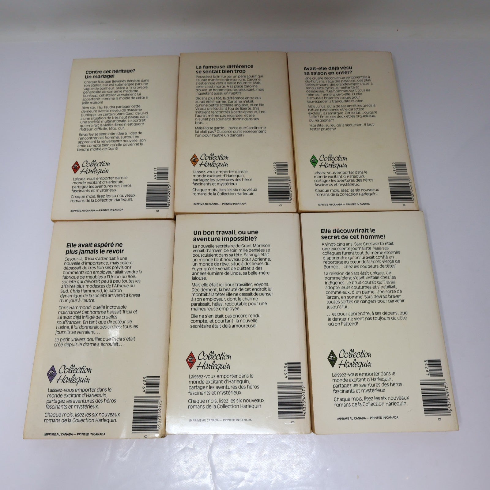 Collection Harlequin Lot 19 Livres Français/French Romance Small Paperback 1980s