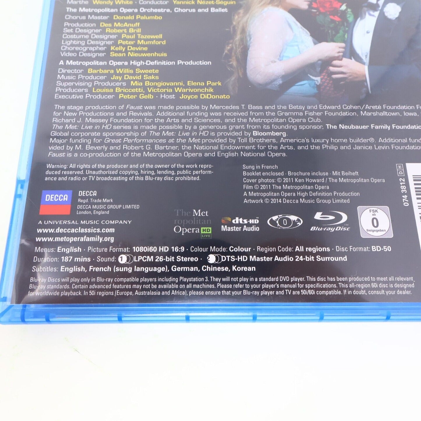 Gounod Faust Blu-Ray Jonas Kaufmann Yannick Nézet-Séguin Metropolitan Opera HD