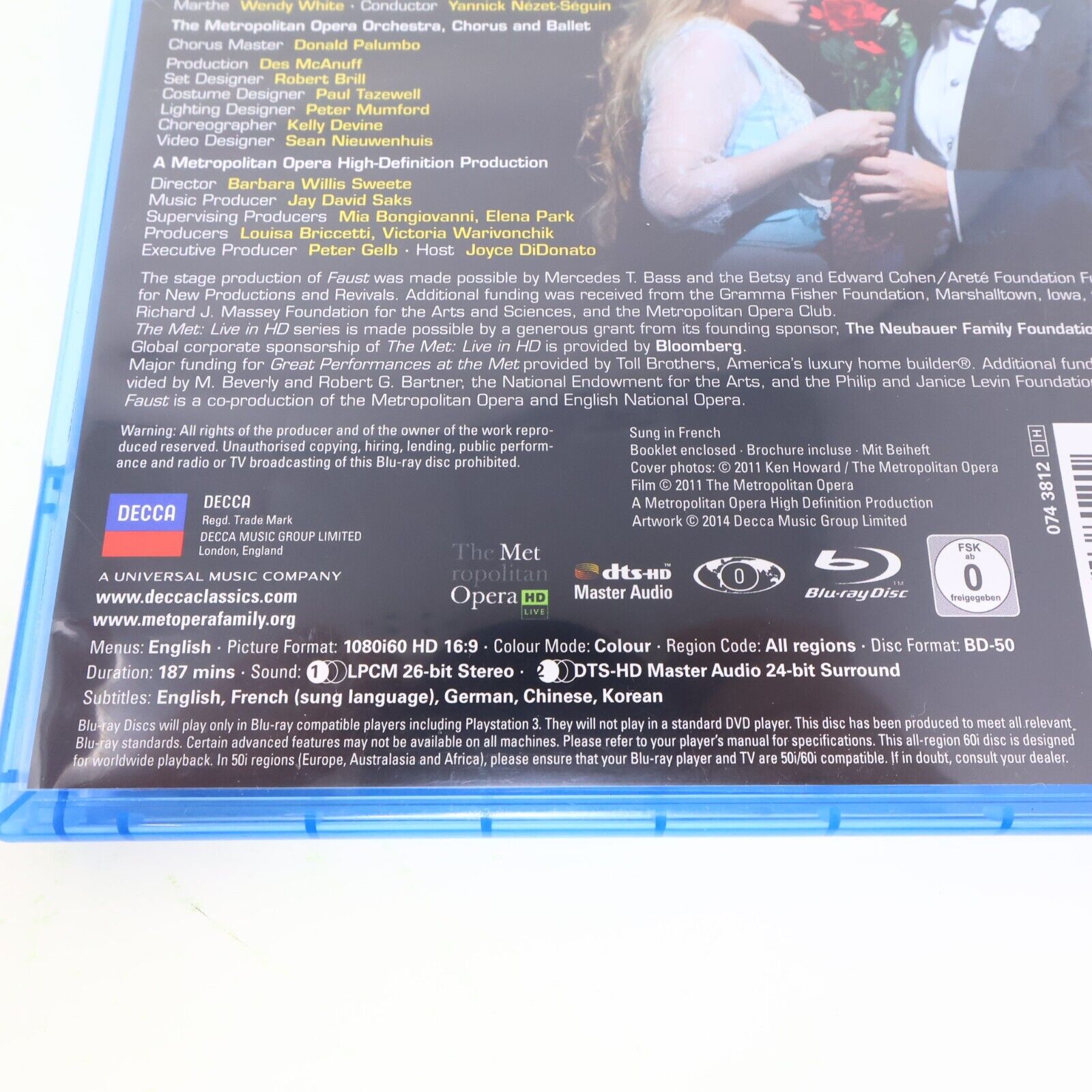 Gounod Faust Blu-Ray Jonas Kaufmann Yannick Nézet-Séguin Metropolitan Opera HD