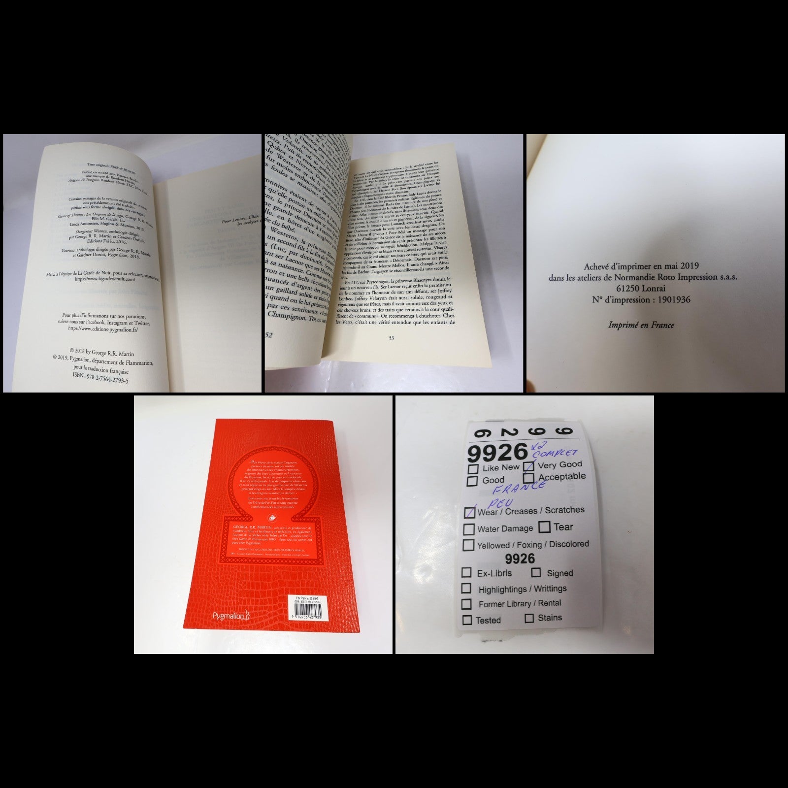Feu et Sang #1-2 Le trône de fer Série Complète Lot 2 Livres George R. R. Martin