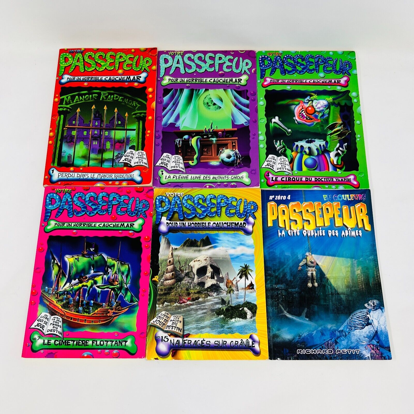 Lot de 10 Livres Passepeur Horrible Cauchemar/Trio Compilation de Richard Petit