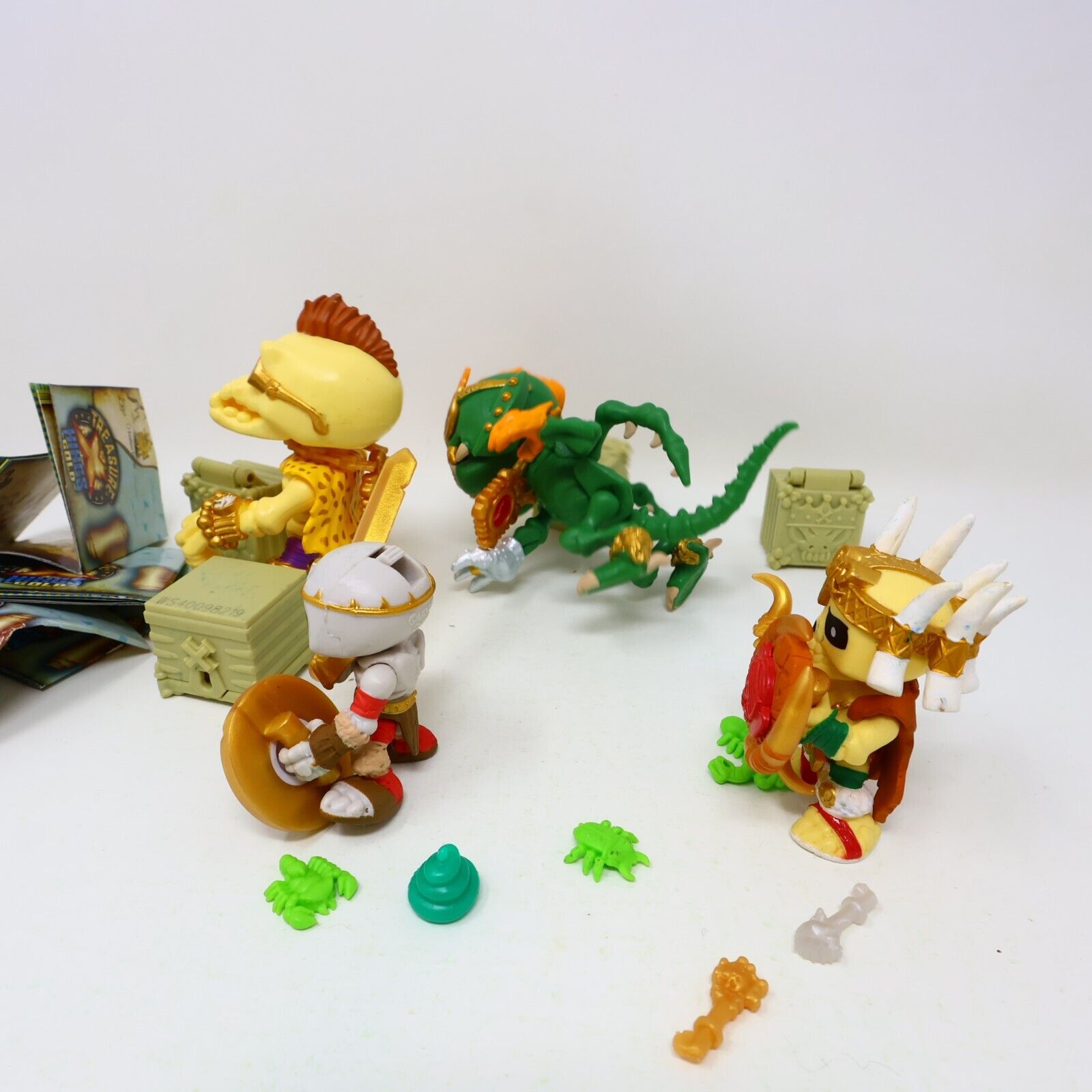 Lot of 4 Treasure X Kings Gold Figures Infernog Gold Nuckles Ivory Slicer Moose