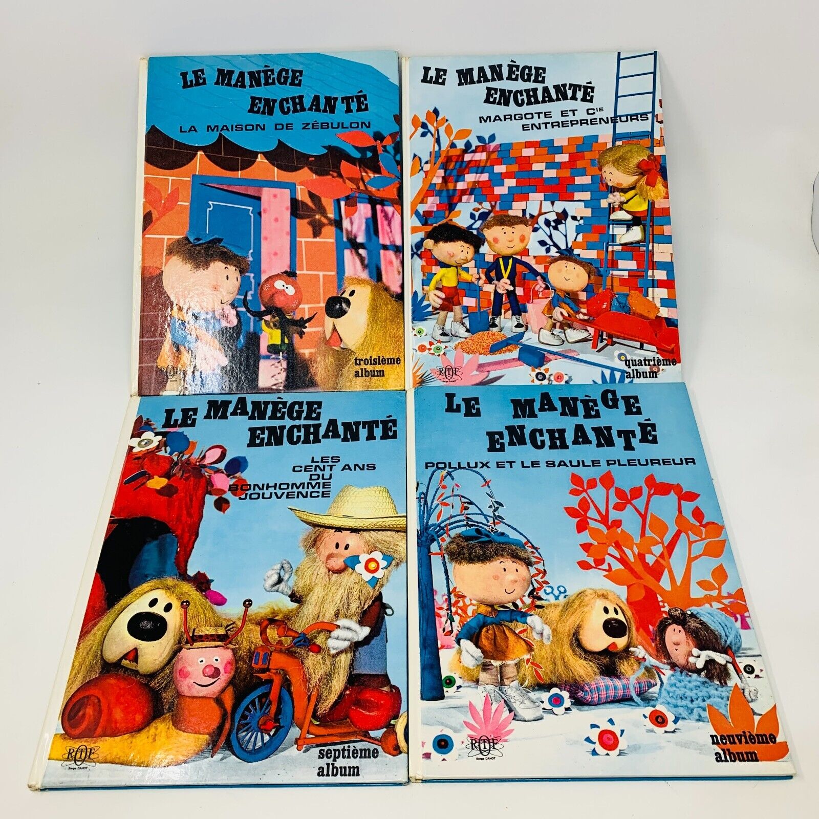 4x Le Manège Enchanté ORTF Album Série Enfant Télévision Pollux Français 1965-66