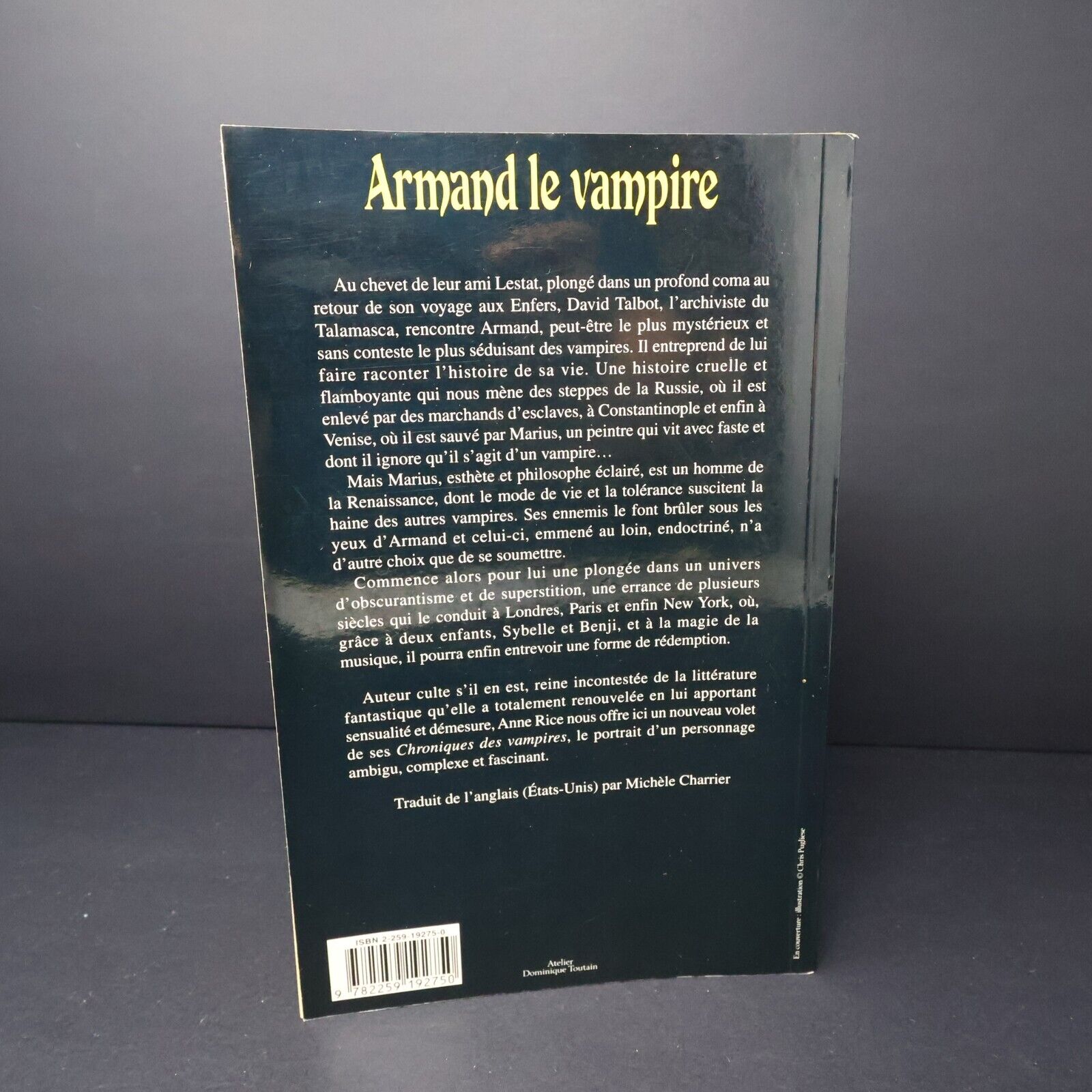 2001 Armand le Vampire de Anne Rice Vampires Plon Français Livre Paperback PB