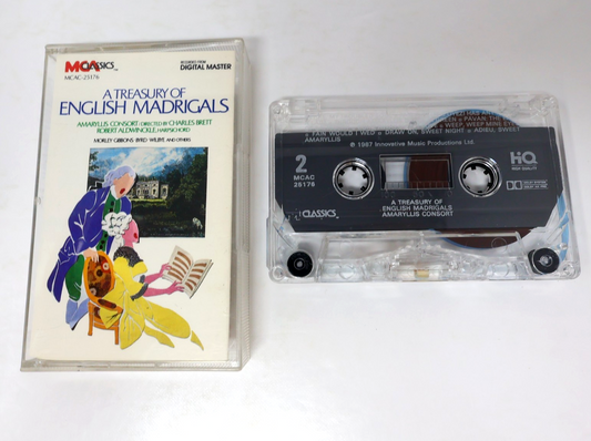 A Treasury Of English Madrigals Cassette Amaryllis Consort/Brett/Aldwinckle 1988