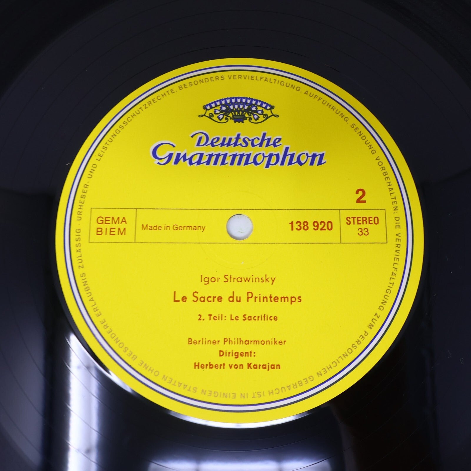 Herbert von Karajan Strawinsky Le Sacre du Printemps Berliner LP Record 138 920