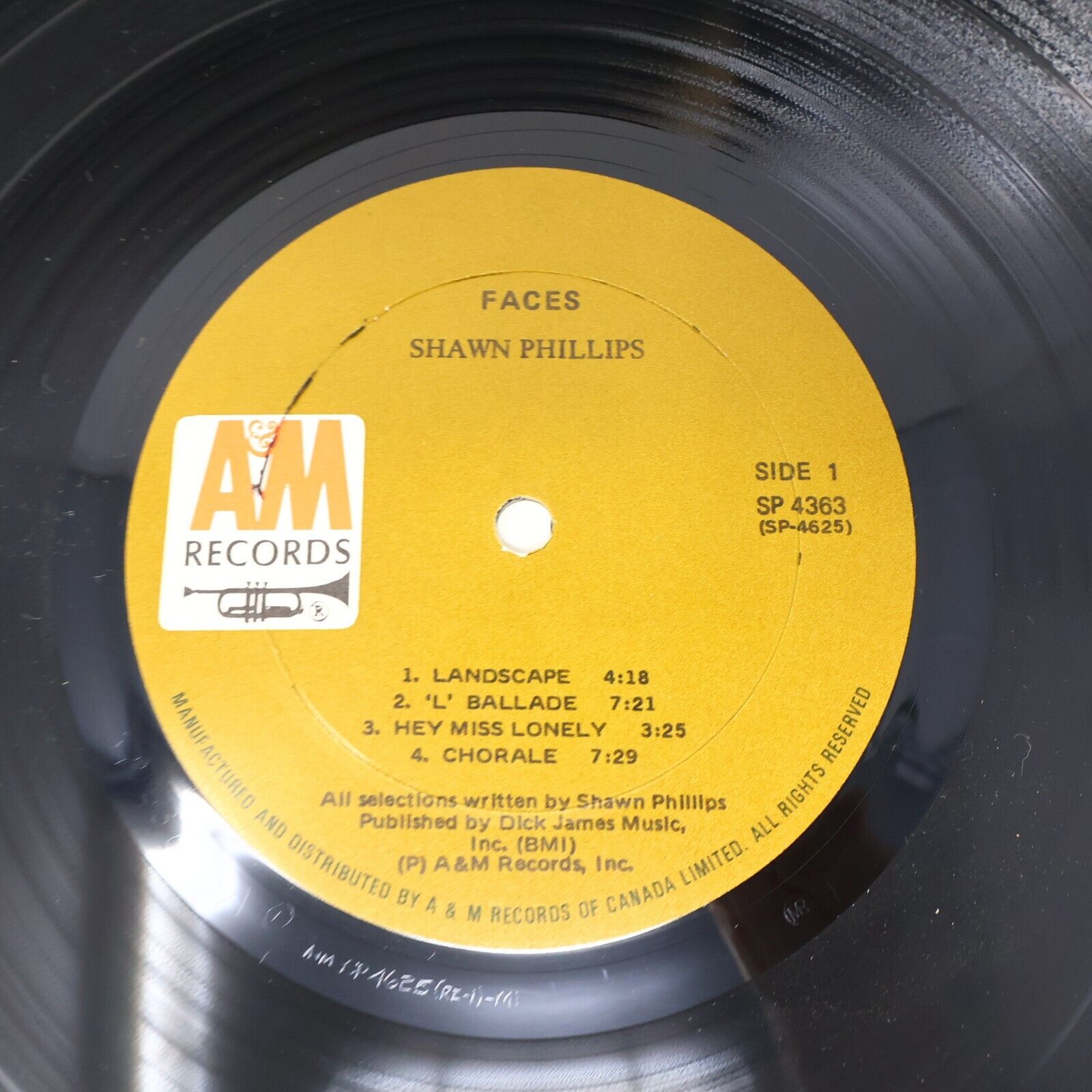 Shawn Phillips Faces LP Record A&M Records SP 4363 Canada 1972 Hey Miss Lonely