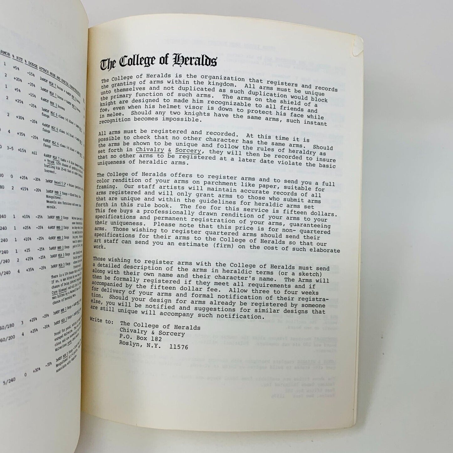 1977 Chivalry & Sorcery Warfare & Wizardry in the Feudal Age RPG FGU Simbalist