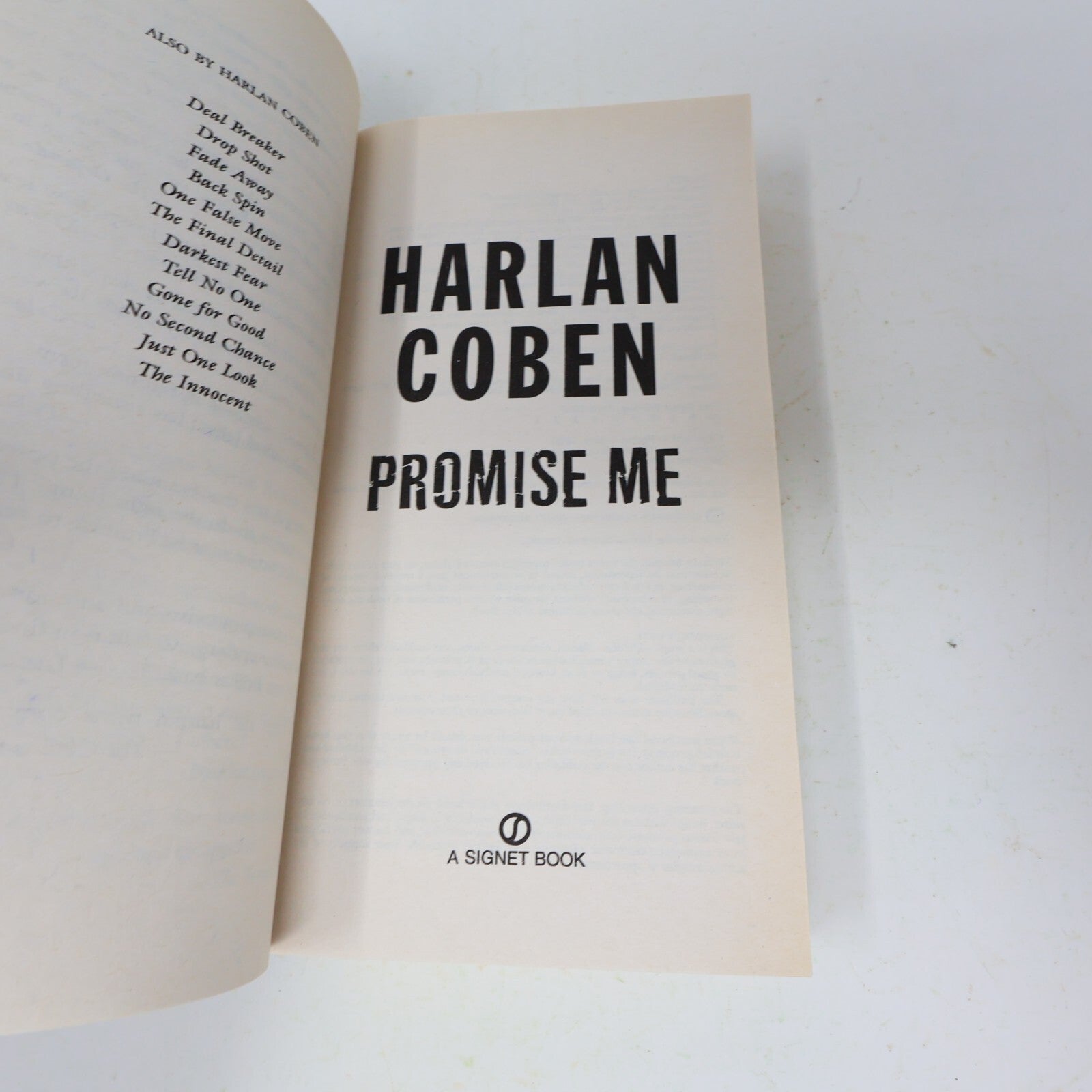 2007 Promise Me Harlan Coben Signet Thriller 1st Print Paperback Book 2000s PB