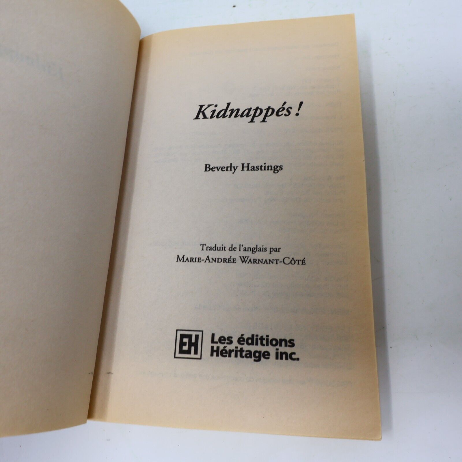 1996 Kidnappés! Frissons #67 de Beverly Hastings Paperback PB EH Ados Horreur