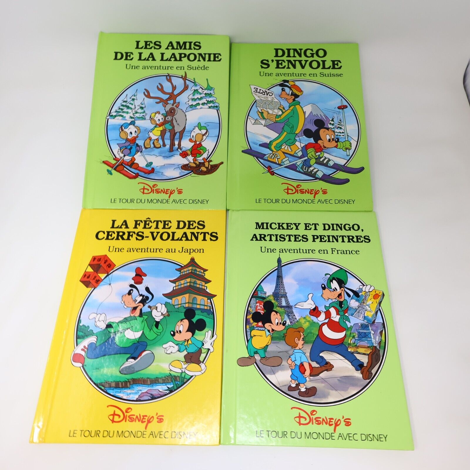 Lot 10 Livres Le Tour du Monde avec Disney Grolier Jeunes Enfants Français 90s